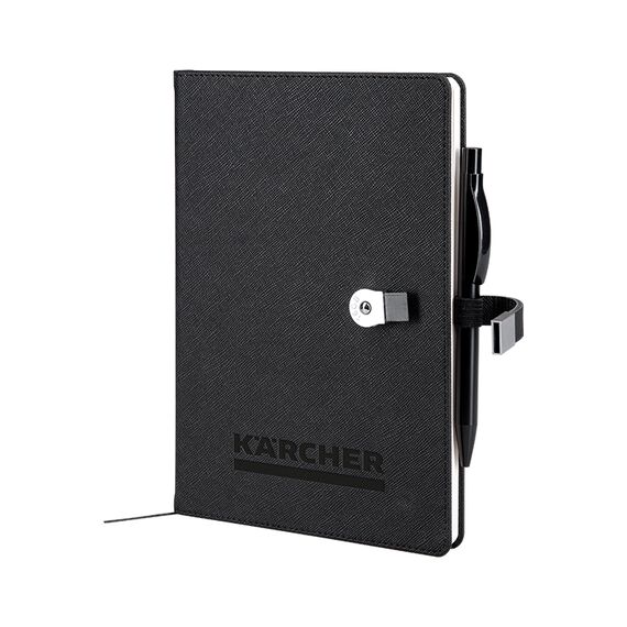 Promosyon AK-1701 15 x 21 Termo Deri USB'Li Defter Siyah , görsel 2