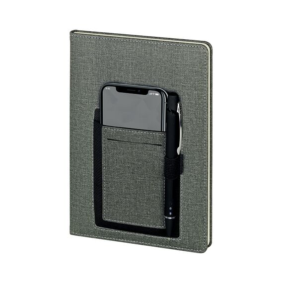 Promosyon AK-2420 15 x 21 Termo Deri Defter (Ivory Kağıt) Gri, Renk: Gri 