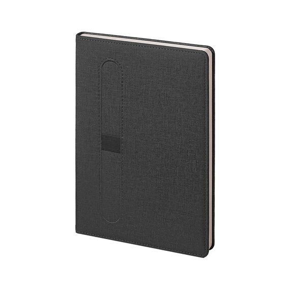 Promosyon AK-2425 15 x 21 Termo Deri Defter Siyah-Füme, Renk: Siyah-Füme 
