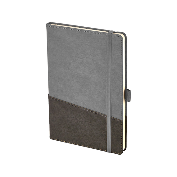 Promosyon AK-2427 15 x 21 Yumuşak Kapak Termo Deri Defter Gri, Renk: Gri 