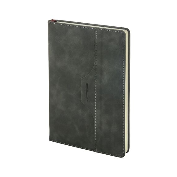 Promosyon AK-2430 15 x 21 Termo Deri Defter Füme, Renk: Füme 