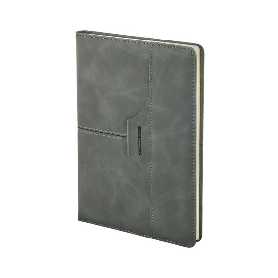 Promosyon AK-2430 15 x 21 Termo Deri Defter Gri, Renk: Gri 
