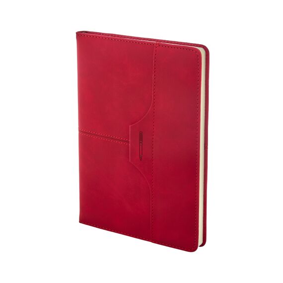 Promosyon AK-2430 15 x 21 Termo Deri Defter Kırmızı, Renk: Kırmızı 