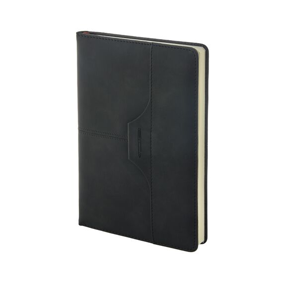 Promosyon AK-2430 15 x 21 Termo Deri Defter Siyah, Renk: Siyah 