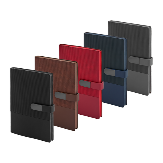Promosyon AK-2443 15 x 21 Yumuşak Kapaklı Termo Deri Defter Gri, Renk: Gri , görsel 2