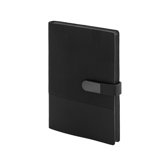 Promosyon AK-2443 15 x 21 Yumuşak Kapaklı Termo Deri Defter Siyah, Renk: Siyah 