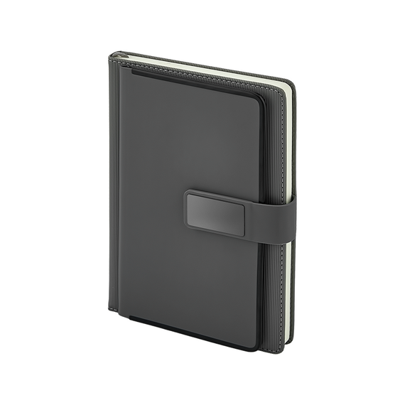 Promosyon AK-2452 15 x 21 Termo Deri Defter Gri, Renk: Gri 