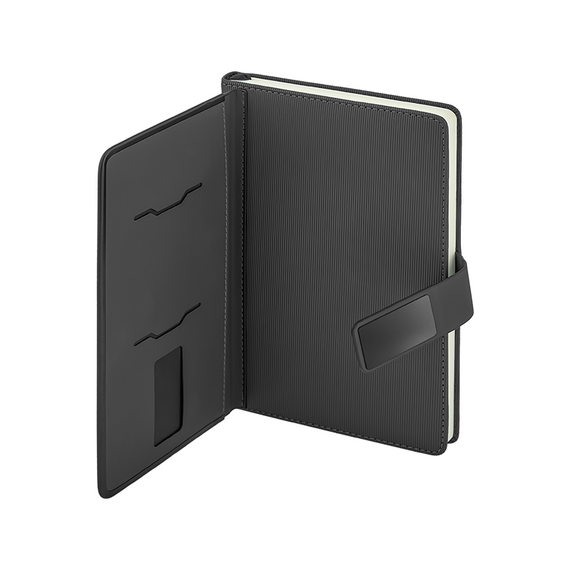 Promosyon AK-2452 15 x 21 Termo Deri Defter Siyah, Renk: Siyah , görsel 3