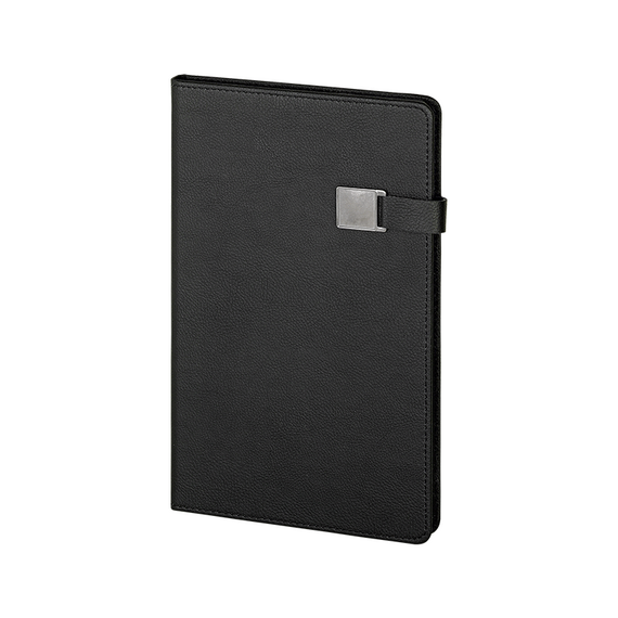 Promosyon AK-2660 15 x 21 Termo Deri Defter Siyah, Renk: Siyah 