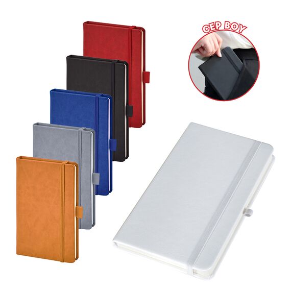 Promosyon AK-923-914 9 x 14 Termo Deri Defter Gri, Renk: Gri , görsel 2