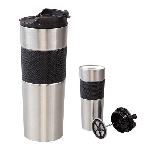 Promosyon AK-5312 French Press Çelik Termos / 450 ml Krom, Renk: Krom 