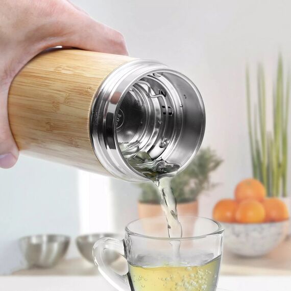 Promosyon AK-5316 Çelik Termos / 500 ml Bambu , görsel 2