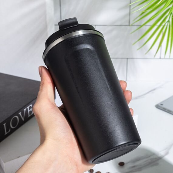 Promosyon AK-5334 Çelik Termos / 450 ml Siyah, Renk: Siyah , görsel 4
