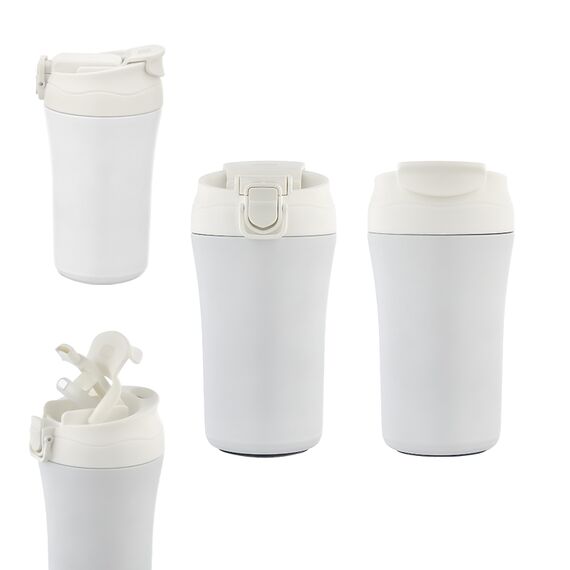 Promosyon AK-5335 Çelik Termos / 400 ml Beyaz, Renk: Beyaz 