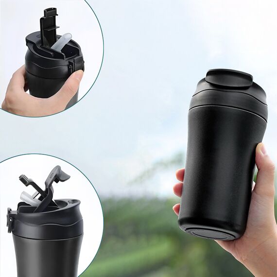 Promosyon AK-5335 Çelik Termos / 400 ml Siyah, Renk: Siyah , görsel 3