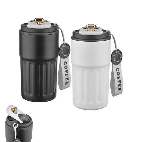 Promosyon AK-5351 Çelik Termos / 440 ml Beyaz, Renk: Beyaz , görsel 4