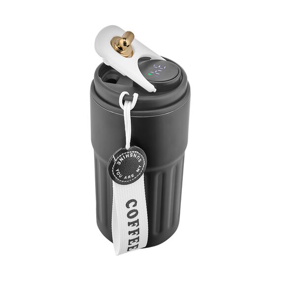 Promosyon AK-5351 Çelik Termos / 440 ml Siyah, Renk: Siyah , görsel 3