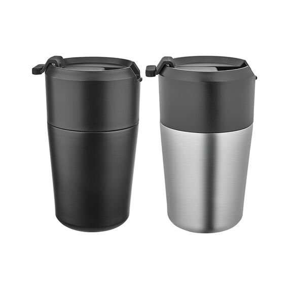 Promosyon AK-5355 Çelik Termos / 380 ml Siyah, Renk: Siyah , görsel 3