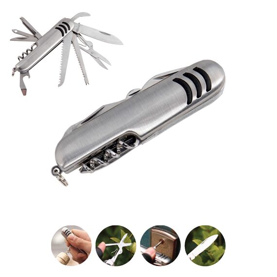 Promosyon AK-3008-11 11 Fonksiyonlu Çakı Krom, Renk: Krom 