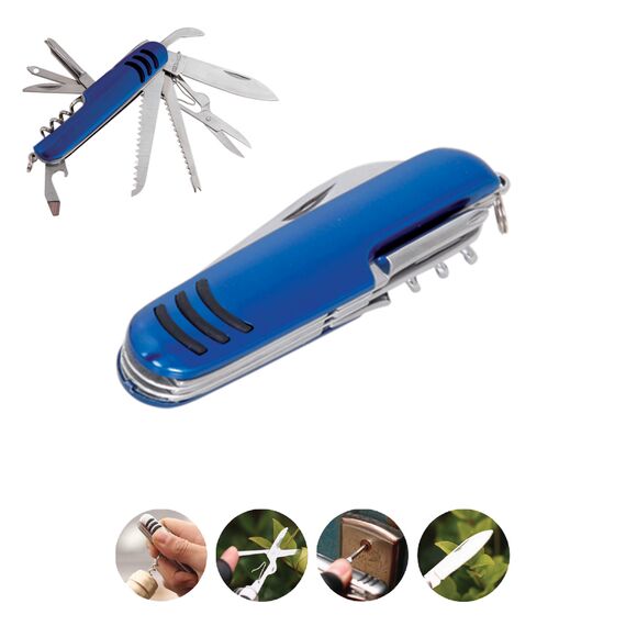 Promosyon AK-3008-11 11 Fonksiyonlu Çakı Mavi, Renk: Mavi 