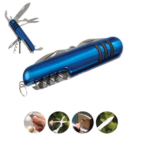 Promosyon AK-3008-7 7 Fonksiyonlu Çakı Mavi, Renk: Mavi 