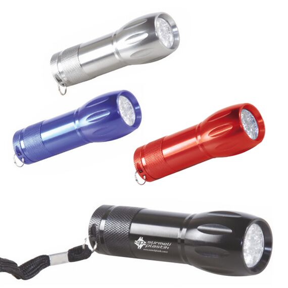 Promosyon AK-1206 9 LED - El Feneri Kırmızı, Renk: Kırmızı , görsel 2