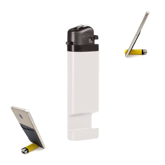 Promosyon AK-PHL-365 Telefon Standlı Taşlı Sibopsuz Çakmak Beyaz, Renk: Beyaz 
