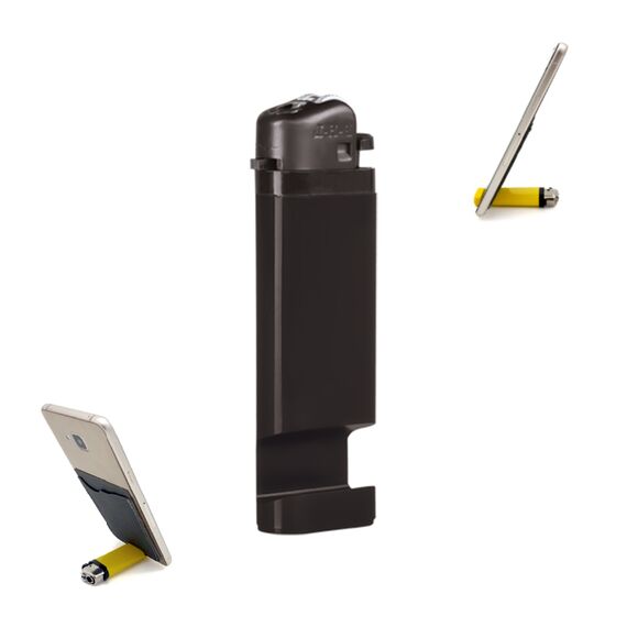 Promosyon AK-PHL-365 Telefon Standlı Taşlı Sibopsuz Çakmak Siyah, Renk: Siyah 