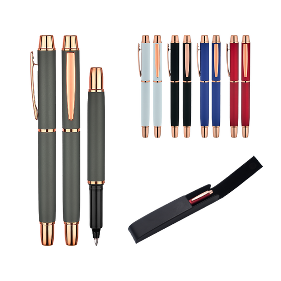 Promosyon AK-1256-KR1 Metal Roller Kalem Seti Beyaz, Renk: Beyaz , görsel 2
