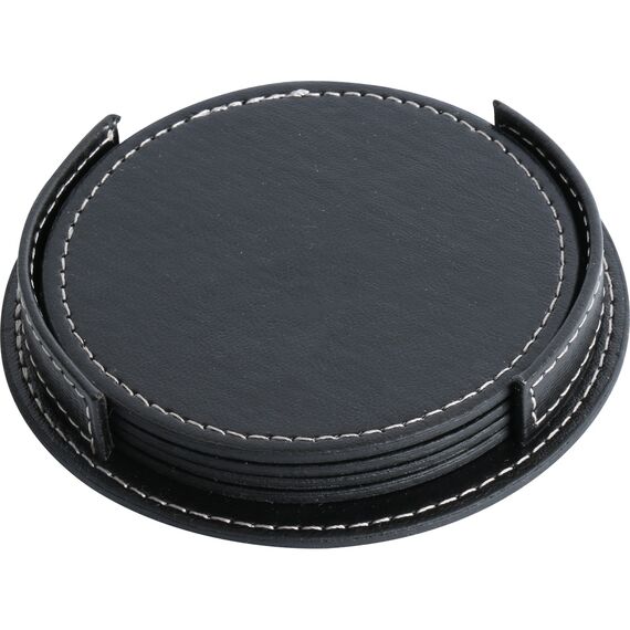 Promosyon ET-D-3820 Deri Bardak Altlığı Siyah 11 x 11 cm, Renk: Siyah, Ölçü: 11 x 11 cm 