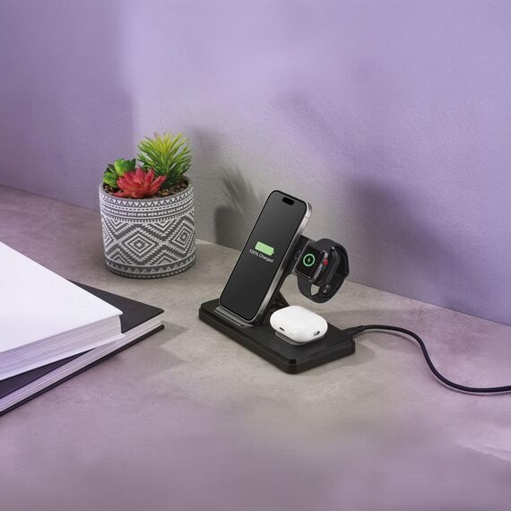 Promosyon ET-PWB-295 Wireless 3Lü Şarj İstasyonu 
