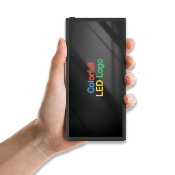 Promosyon PZ-K310 Renkli Işıklı Logo Magsafe 10000 mAh Siyah , görsel 2