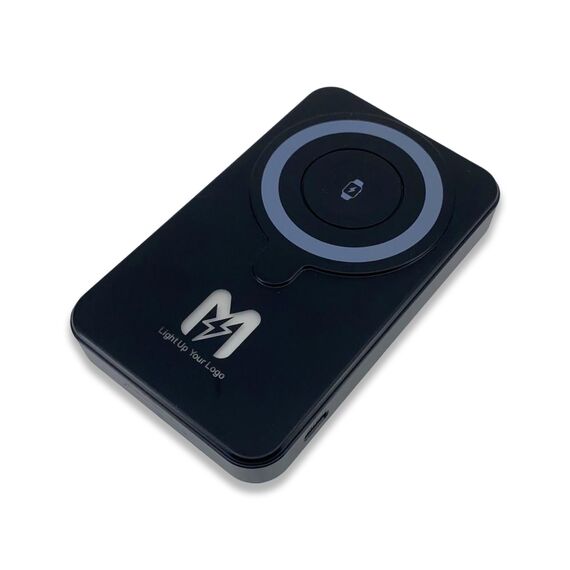 Promosyon PZ-K250 Işıklı Logo 15W Magsafe Powerbank 10000 mAh (Telefon, Saat, Kulaklık)) Siyah , görsel 3