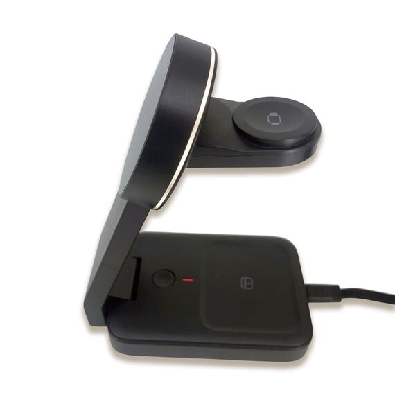 Promosyon PZ-W90 Kablosuz Şarj Standı (Telefon, Saat, Kulaklık) Siyah , görsel 5
