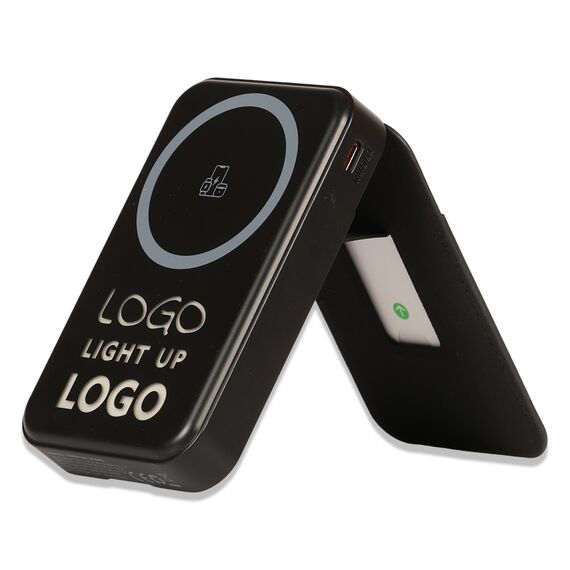 Promosyon PZ-K390 Işıklı Logo Magsafe 10000 mAh Siyah , görsel 2