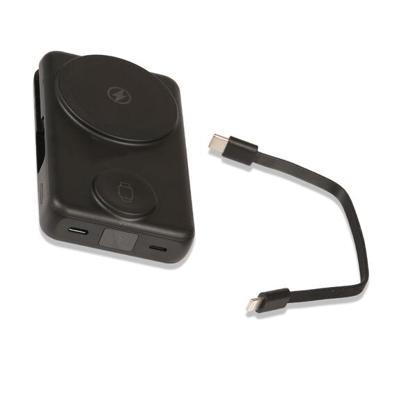 Promosyon PZ-K70 Renkli Işıklı Logo Magsafe 10000 mAh Siyah , görsel 5