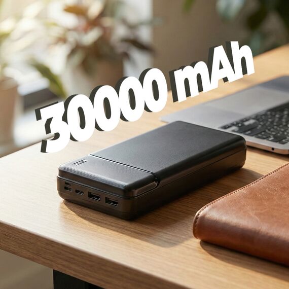 Promosyon PZ-K180 Powerbank 30000 mAh Siyah , görsel 3