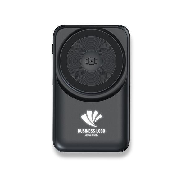 Promosyon PZ-K80 Işıklı Logo Hızlı Wireless Şarj Magsafe 10000 mAh Siyah 