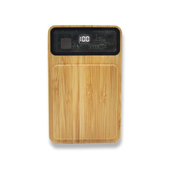 Promosyon PZ-K480 Işıklı Logo Magsafe 10000 mAh Bambu 