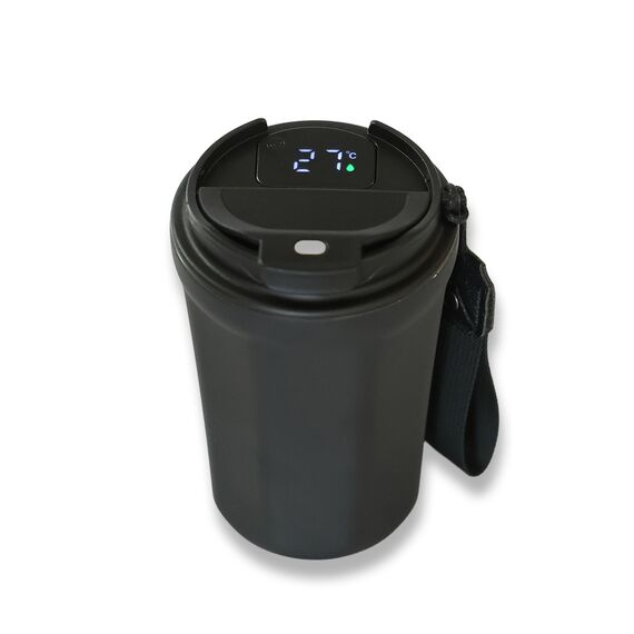 Promosyon PZ-T100 Dereceli Termos Bardak 360 ml Siyah , görsel 2