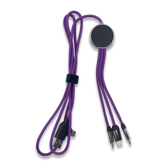 Promosyon PZ-KL50 Işıklı Logo 60W Hızlı Type-C Uçlu Data Transferli Şarj Kablosu Pembe, Renk: Pembe , görsel 6