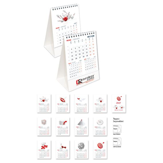 Promosyon EL-KOD-51 Piramit Takvim (Ofis) 