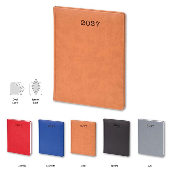 Promosyon EL-KOD-120 Haftalık Ajanda Termo Deri (20x28 cm) 