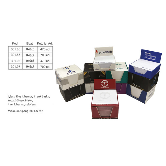 Promosyon EL-KOD-301 Küpnot 470 Yaprak (8x8 cm) 