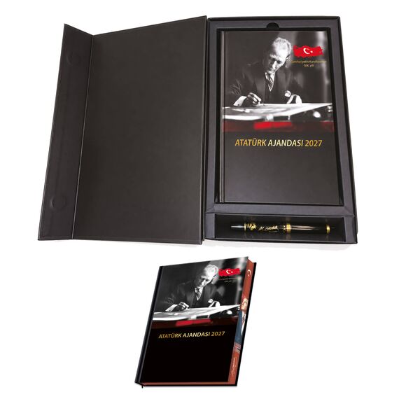 Promosyon EL-KOD-274 Atatürk Set (Ajanda-Kutu-Kalem) 