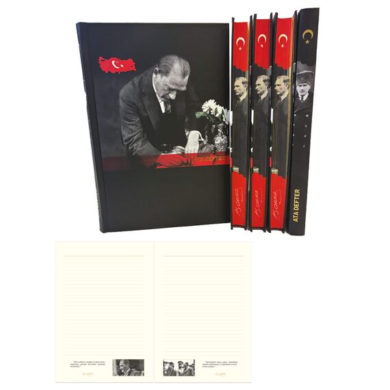 Promosyon EL-KOD-262 Atatürk Taslama Kapak Defter (17x24 cm) 