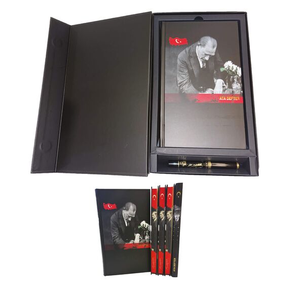 Promosyon EL-KOD-273 Atatürk Set (Defter-Kalem-Kutu) 