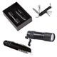 Promosyon AK-5041 3008-7 7 Fonksiyonlu Çakı - 1202 LED Elfenerli Set Siyah, Renk: Siyah 