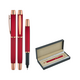 Promosyon AK-1256-KR Metal Roller & Tükenmez Kalem Seti Kırmızı, Renk: Kırmızı 
