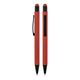 Promosyon AK-1027 Metal Tükenmez Touchpen Rubber Gövde Kalem Kırmızı, Renk: Kırmızı 
